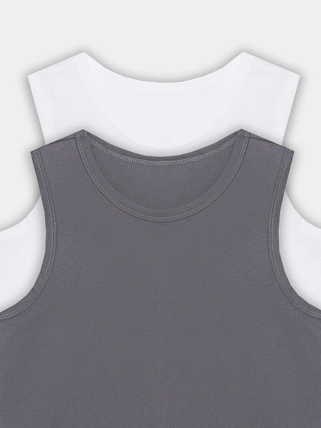 Изображение товара Комплект маек детских Mark Formelle 423344-2 (р.164-84, белый/темно-серый)