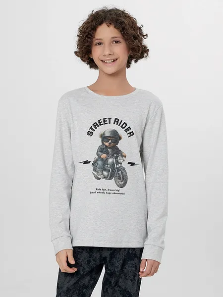 Изображение товара Пижама детская Mark Formelle 563326 (р.104-56-51, серый меланж 4306-А/варка на черном)