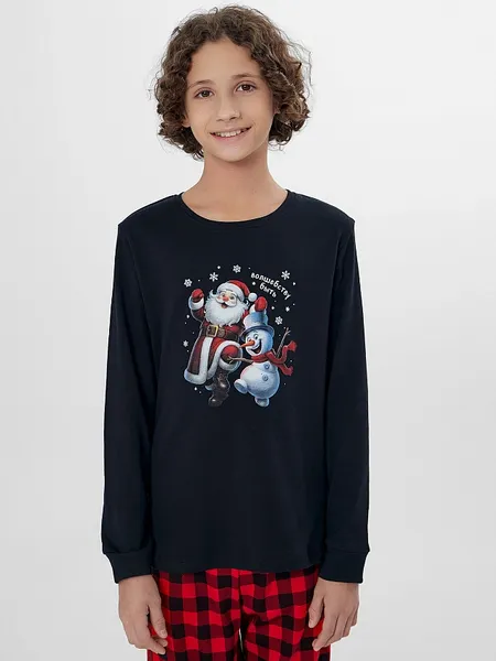 Изображение товара Пижама детская Mark Formelle 563326 (р.110-56-51, черный/черно-красная клетка)