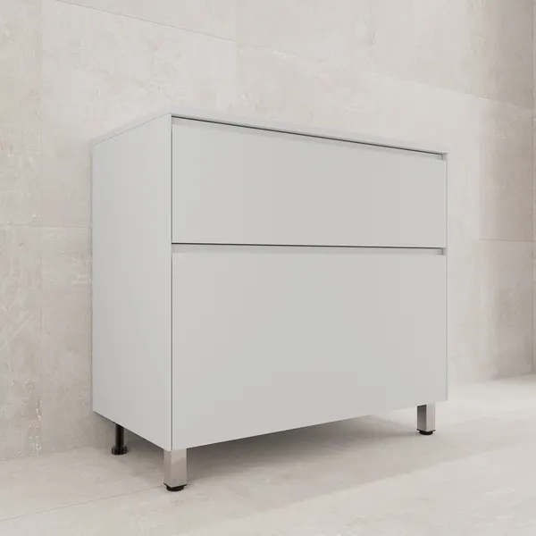 Изображение товара Тумба под умывальник Symbolite Лима 90 Line Plus 2 ящика (белый матовый)