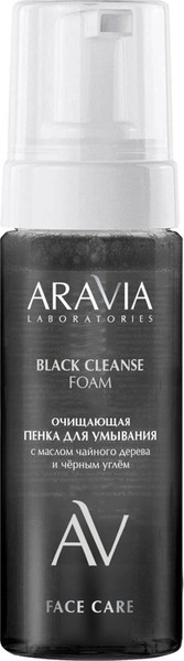 Изображение товара Пенка для умывания Aravia Laboratories Black с маслом чайного дерева и черным углем (150мл)