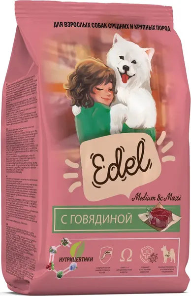 Изображение товара Сухой корм для собак Edel Medium&Maxi Beef (2кг)