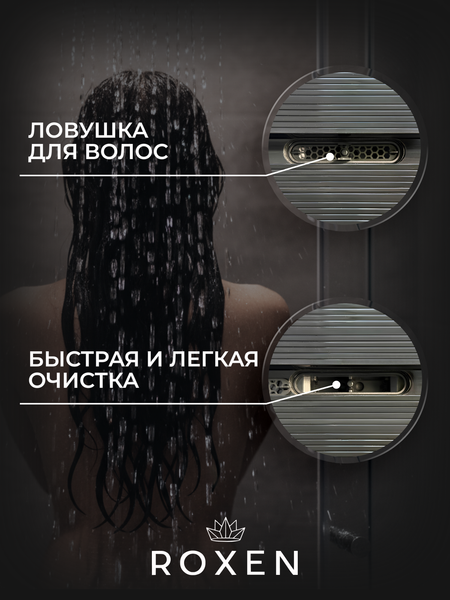 Изображение товара Трап для душа Roxen Slim GunMetal 91060-80GM