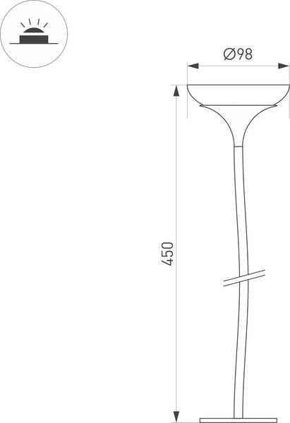 Изображение товара Светильник уличный Arlight KT-MUCENA-BOLL-C-H450-2W Warm3000 WH 100 deg / 050671