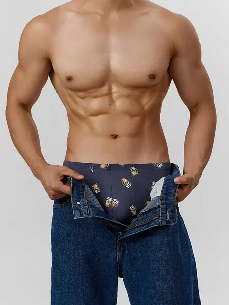 Изображение товара Комплект мужских трусов Mark Formelle 411122-3 (р.94-104, пиво на грозе/черный/медведи на черном)