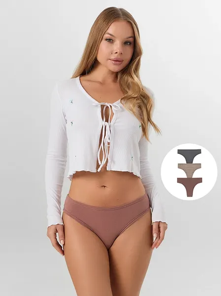 Изображение товара Комплект женских трусов Mark Formelle 412623-3 (р.94, кофейно-розовый)