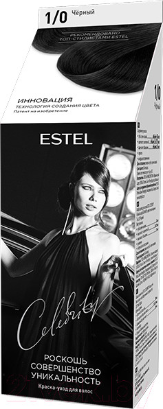Изображение товара Крем-краска для волос Estel Celebrity 1/0 (черный)