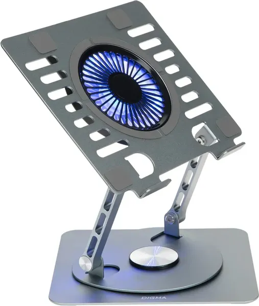 Изображение товара Подставка для ноутбука Digma D-NCP170-1XRGB110-360 (алюминий серый)