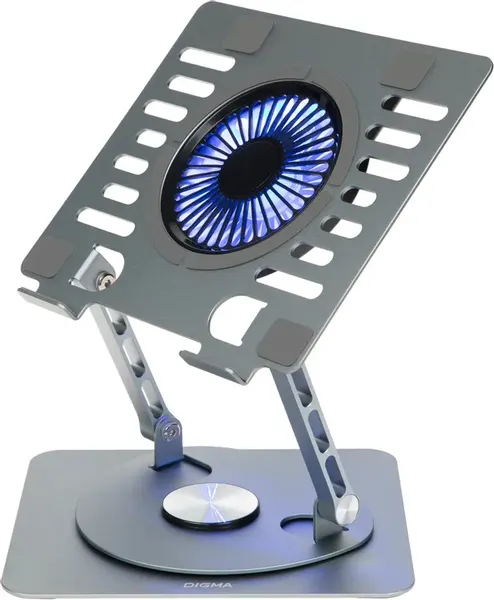 Изображение товара Подставка для ноутбука Digma D-NCP170-1XRGB110-360 (алюминий серый)