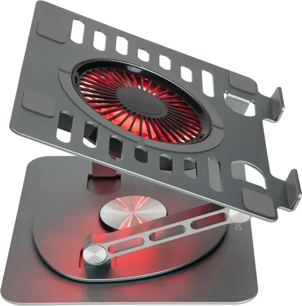 Изображение товара Подставка для ноутбука Digma D-NCP170-1XRGB110-360 (алюминий серый)