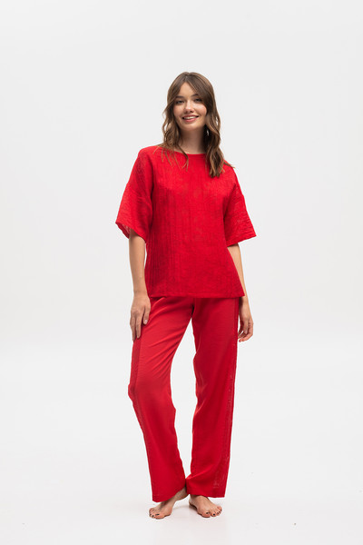 Изображение товара Футболка пижамная Milavitsa 9403 (р.170-104-112, темно-алая роза)