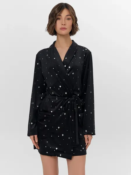 Изображение товара Халат Mark Formelle 552293 (р.164/170-92-98, звезды на черном)