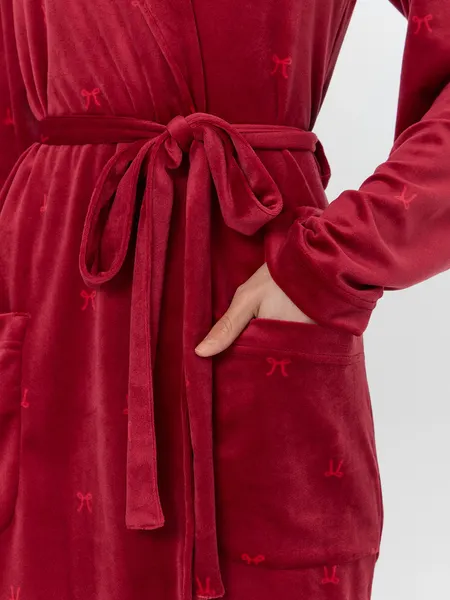 Изображение товара Халат Mark Formelle 552293 (р.164/170-92-98, бантики на бордовом)
