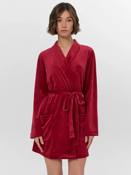 Изображение товара Халат Mark Formelle 552293 (р.164/170-100-106, бантики на бордовом)