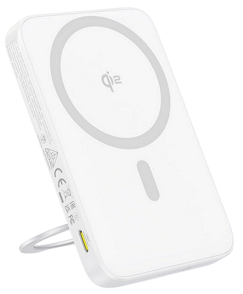 Портативное зарядное устройство Baseus PicoGo Qi2 Magnetic PPPG-0520S / P10076800213-01 (лунный белый) — фото 5