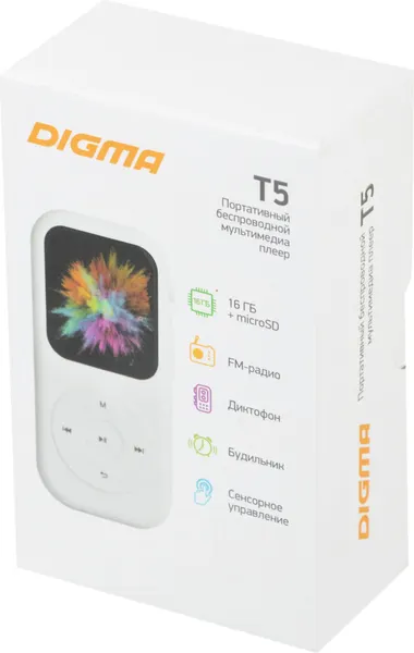 Изображение товара MP3-плеер Digma Hi-Fi Flash T5 BT 16Gb (белый)