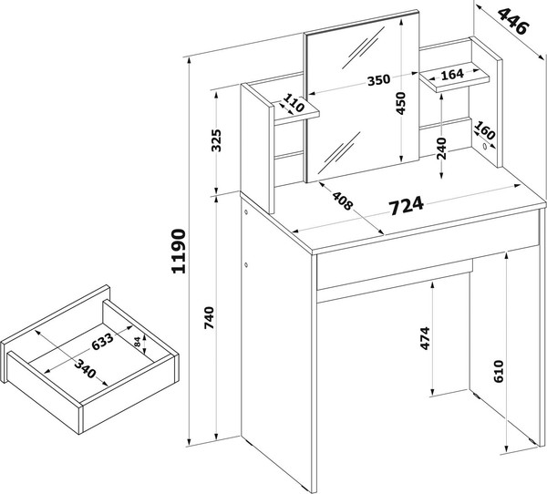 Изображение товара Туалетный столик Сокол-Мебель СТМ-1202 (белый)