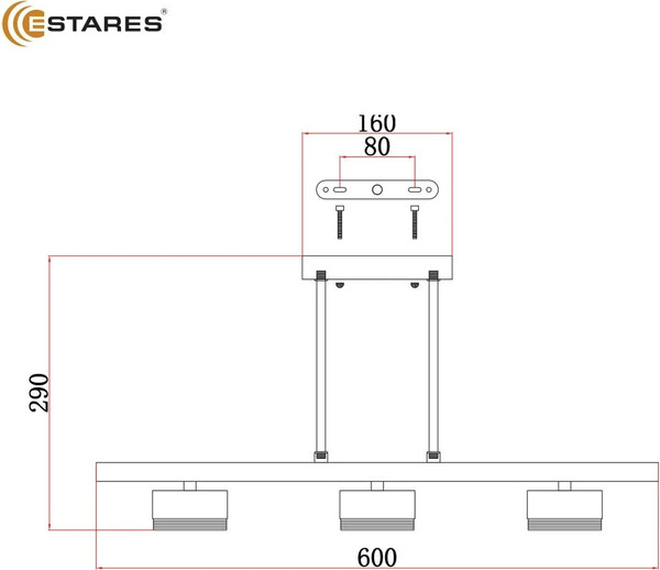 Изображение товара Люстра Estares Lampada 3xGX53-600x80x290-BLACK-220-IP20