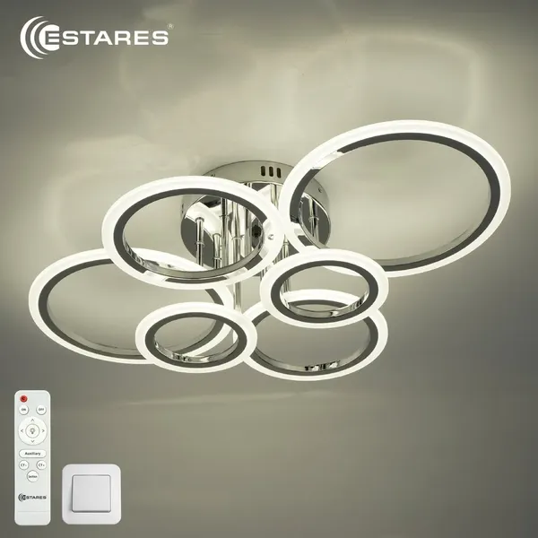 Изображение товара Люстра Estares Europa 80W 6R-IRC-675x480x175-CHROME/WHITE-220-IP20