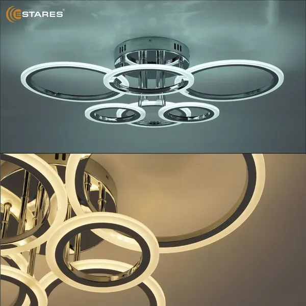 Изображение товара Люстра Estares Europa 80W 6R-IRC-675x480x175-CHROME/WHITE-220-IP20