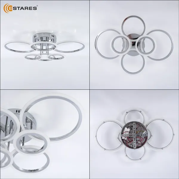 Изображение товара Люстра Estares Europa 80W 6R-IRC-675x480x175-CHROME/WHITE-220-IP20