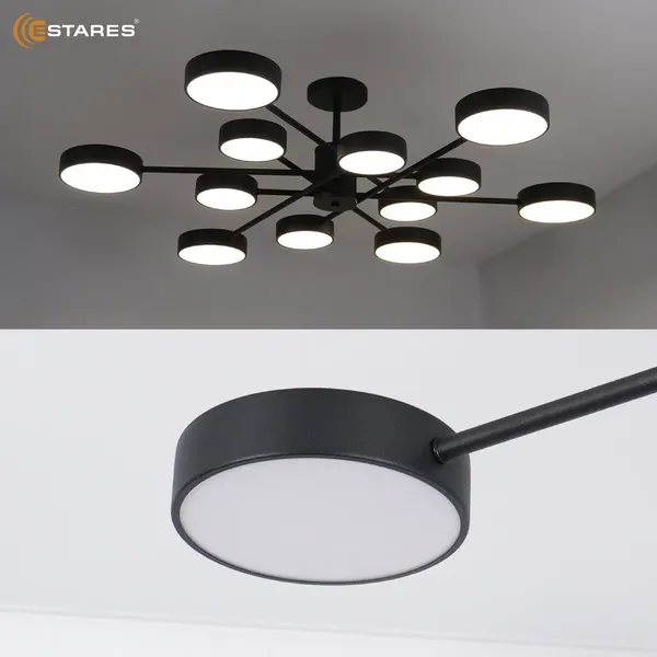 Изображение товара Люстра Estares Mateo 150W 12R-ON/OFF-1014x250-BLACK/WHITE-220-IP20