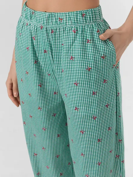 Изображение товара Штаны домашние Mark Formelle 532524-1 (р.164/170-110, зеленая клетка виши/декор)