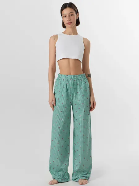 Изображение товара Штаны домашние Mark Formelle 532524-1 (р.164/170-110, зеленая клетка виши/декор)