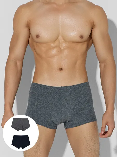 Изображение товара Комплект мужских трусов Mark Formelle 411122-2 (р.102-112, темно-серый меланж 4348-F/темно-синий)