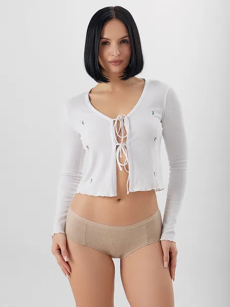 Изображение товара Комплект женских трусов Mark Formelle 412263-3 (р.98, бежевая полоска/молочный шоколад/корица)