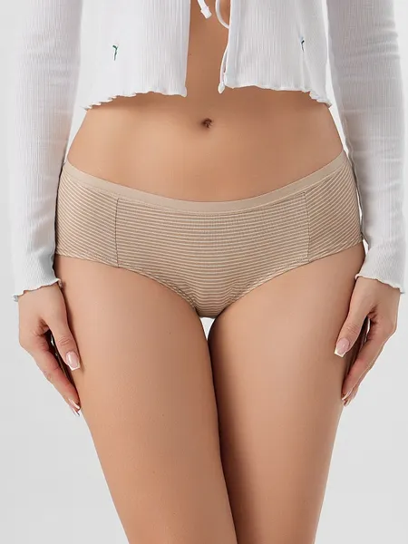 Изображение товара Комплект женских трусов Mark Formelle 412263-3 (р.98, бежевая полоска/молочный шоколад/корица)