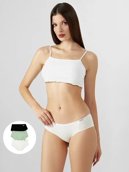 Изображение товара Комплект женских трусов Mark Formelle 412263-3 (р.90, сумрачно-белый/декор)