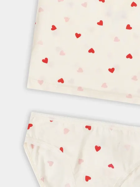 Изображение товара Комплект бельевой детский Mark Formelle 447006 (р.152-76, сердечки на молоке)