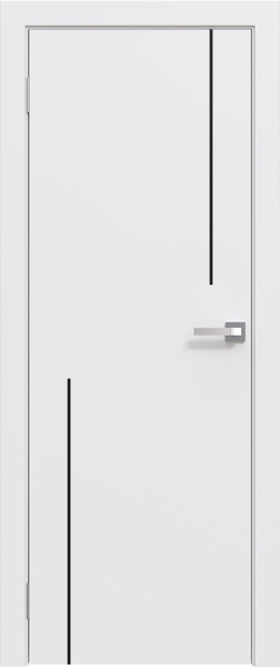 Изображение товара Дверь межкомнатная Юни Эмаль Line 6 80х200 (белый/черный)