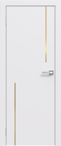 Изображение товара Дверь межкомнатная Юни Эмаль Line 6 90х200 (белый/золотистый)
