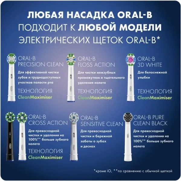 Изображение товара Электрическая зубная щетка Oral-B Pro 3/D505.513.3X + насадка Cr Action EB50BRX (4шт)