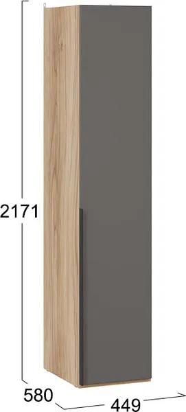 Изображение товара Шкаф-пенал ТриЯ Порто СМ-393.07.001 с 1 глухой дверью (яблоня беллуно/графит софт)