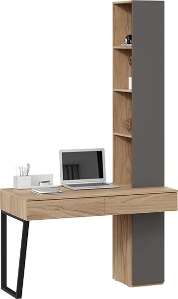 Изображение товара Письменный стол ТриЯ Порто СМ-393.15.012 со шкафом (яблоня беллуно/графит софт)