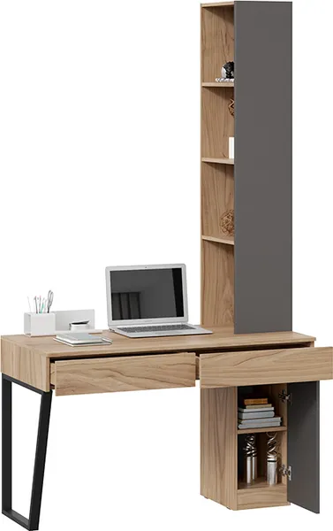 Изображение товара Письменный стол ТриЯ Порто СМ-393.15.012 со шкафом (яблоня беллуно/графит софт)