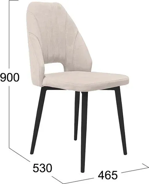 Изображение товара Стул ТриЯ Капри конус Т2 исп.2 (черный муар/велюр бежевый)