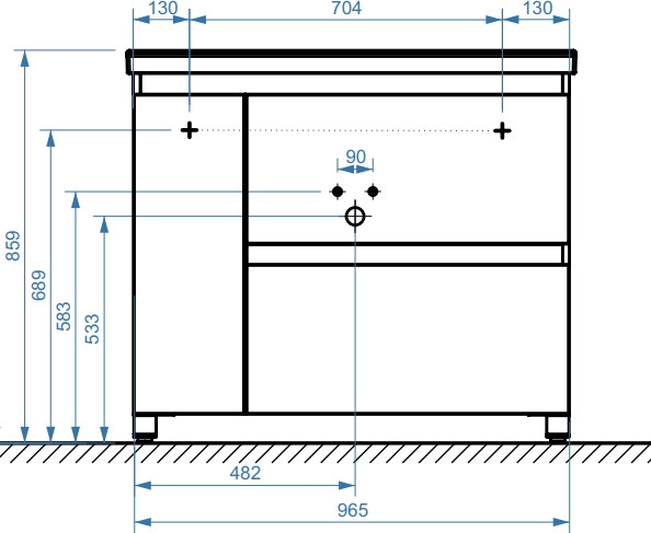 Изображение товара Тумба с умывальником Belux Неаполь Н 100-02 + Тобаго 100 ФС (1, белый глянцевый)