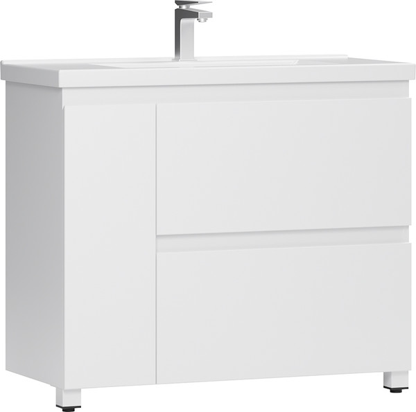 Изображение товара Тумба с умывальником Belux Неаполь Н 100-02 + Тобаго 100 ФС (1, белый глянцевый)