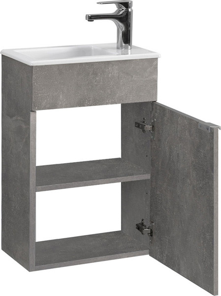 Изображение товара Тумба с умывальником Belux Бергамо-Женева НП40 + Женева 40 ФС (31, бетон чикаго/светло-серый/фаянс)