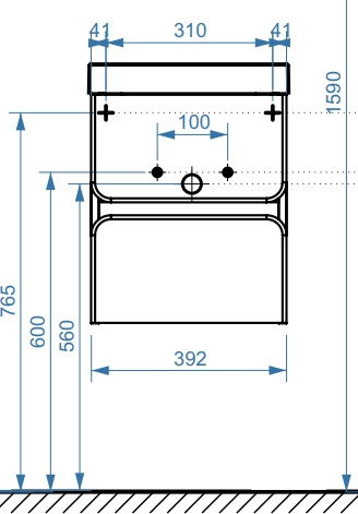 Изображение товара Тумба с умывальником Belux Бостон НП 40-02 + Бостон 400 (1, белый глянец)