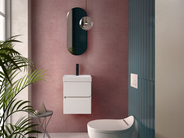 Изображение товара Тумба с умывальником Belux Бостон НП 40-02 + Бостон 400 (1, белый глянец)