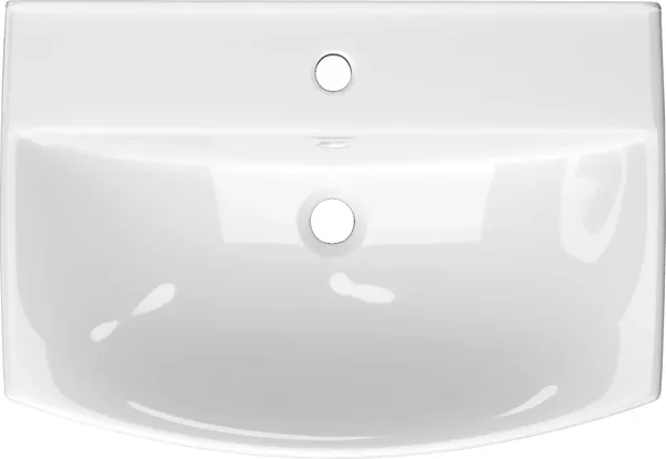 Изображение товара Тумба с умывальником Belux Клермонт Н60-02 + Мебельный Клермонт 60 (1, белый глянцевый, с отверстием и креплением)