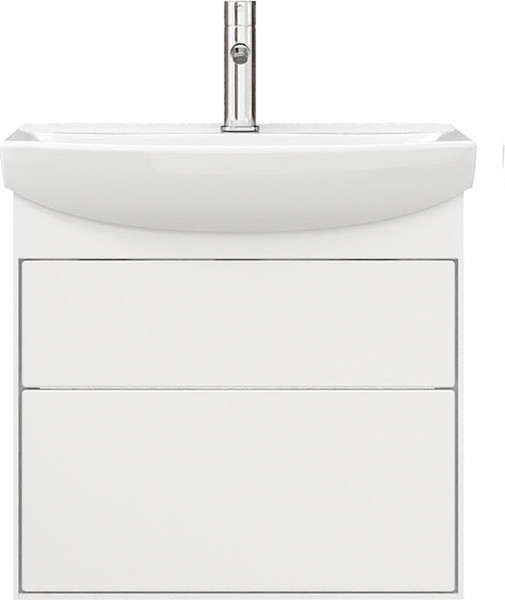 Изображение товара Тумба с умывальником Belux Клермонт Н60-02 + Мебельный Клермонт 60 (1, белый глянцевый, с отверстием и креплением)