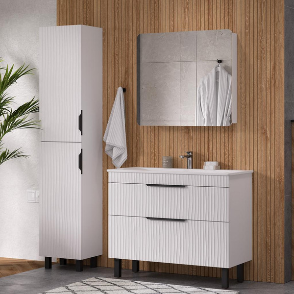 Изображение товара Тумба с умывальником Volna Lotty 100.2Y Pulsus + Pulsus 100 (напольная)