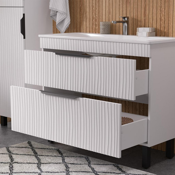 Изображение товара Тумба с умывальником Volna Lotty 100.2Y Pulsus + Pulsus 100 (напольная)