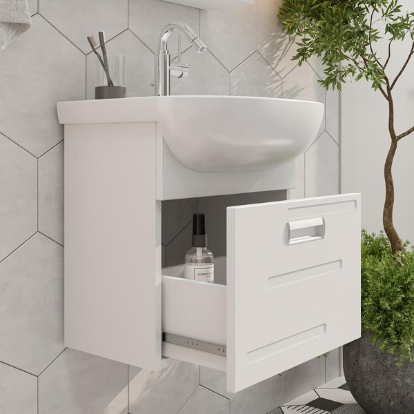 Изображение товара Тумба с умывальником Volna Joli 50.1Y Ладога + Ладога 50 (подвесная)